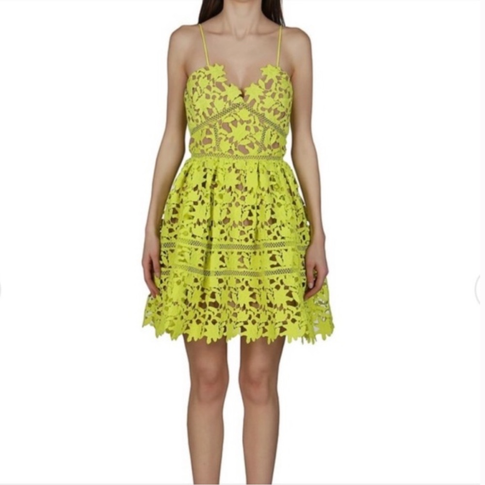Self-Portrait Azaelea Guipure Lace Mini-Dress Size US 2/ UK 6